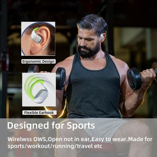 OWS M82 åpen ørepropp trådløst headset bluetooth 5.3 white