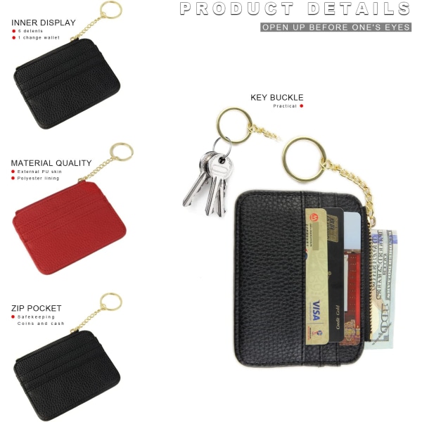Kredittkortholder 2 stk Slim lommebok og kredittkortlommebok,Smal