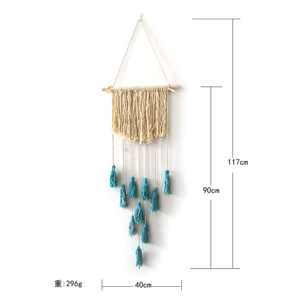 Macrame väggbonad vävd bohemisk geometrisk gobeläng 90 x