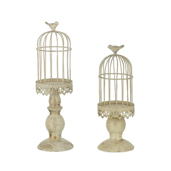 Vintage Bird Cage -kynttilänjalka, koristeelliset kynttilänjalat Weddinille