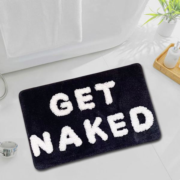(Svart, 40x60cm) Get Naked Sklisikker Badematte Absorberende Mikrofiber F