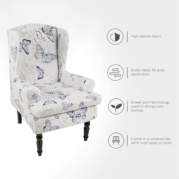 Wing Chair Överdrag Stretch Spandex Wingback Chair Överdrag
