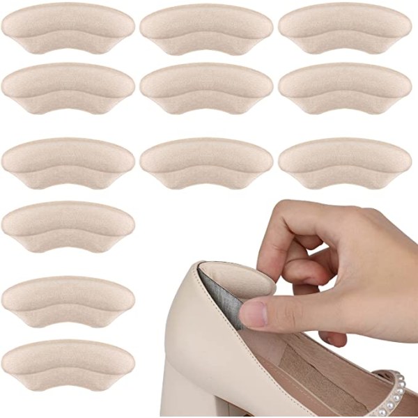 6 pairs of anti wear heel clips (skin color), sponge heel protec