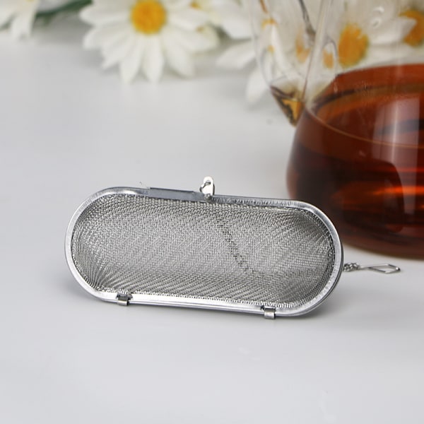 Flydende krydderiinfuser i rustfrit stål til supper, gryderetter eller store tekande, Jumbo Oval