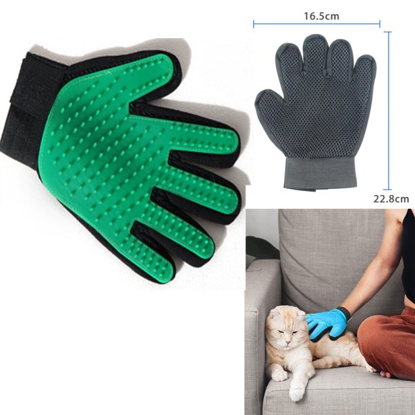 1 st (vänster grön, ca 16,5*22,8cm) Hair Remover Glove Br