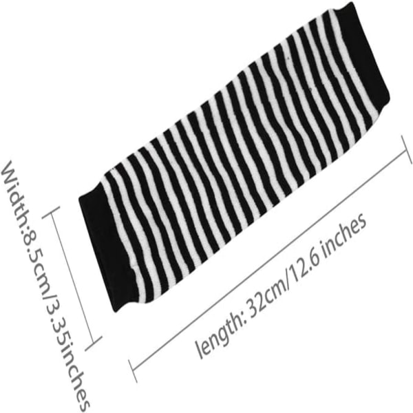 Vinterhansker for kvinner - Svart-hvite striper, varme fingerløse