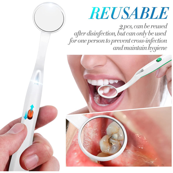 Dental Tool 2 STK Oral Dental Mirror Mundtand Inspektionsspejl