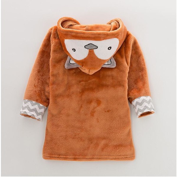 Baby hættehåndklæde (Orange Fox): Bomuldsbadekåbe til dreng og pige