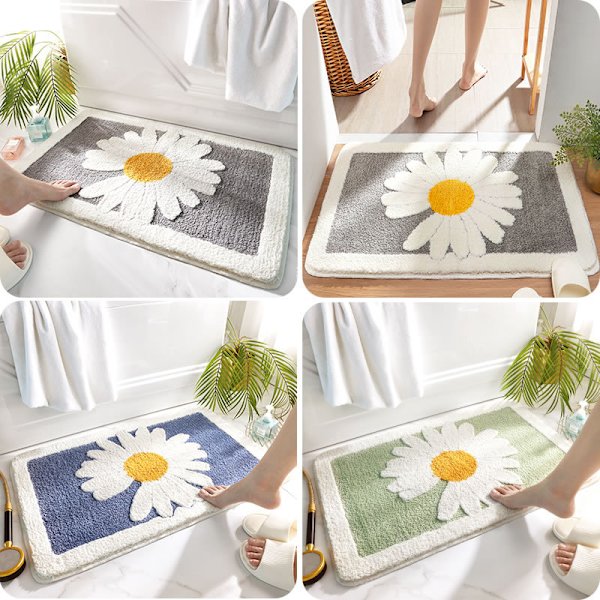 Blå 40*60cm badematte sklisikker vaskbar pute dørmatter dusjmatte