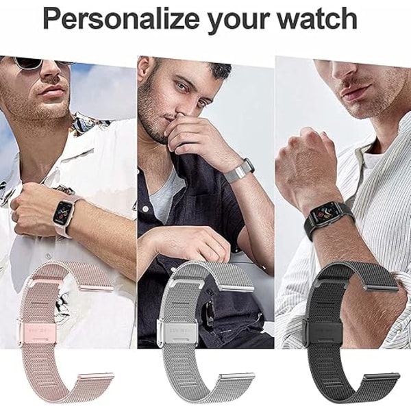 20mm Vævet Metal Urrem i Rustfrit Stål til Amazfit GTS 2, Amazfit GTS 2 Mini, Amazfit Bip