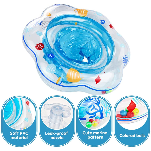 Blå baby Simring Float, Uppblåsbar Baby Simring med Se