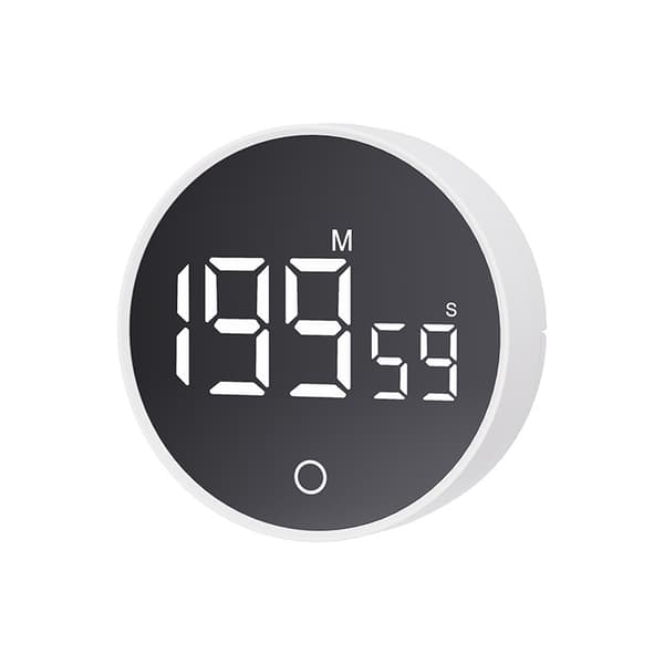 Digital Kökstimer (Vit) - Visuell Timer Stor LED-Display Magnetisk Ställning Nedräkningstimer Justerbar Volym och