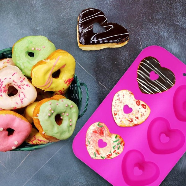 3-pack Non-Stick Silikon Donutformar för att göra Donuts, Muffins,