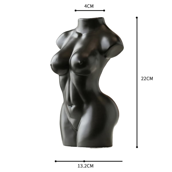 Keramisk vase til kroppen - Bohemsk dekoration (sort)