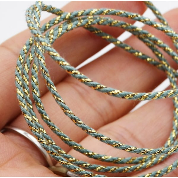 1 rulle 1,8 mm guld handgnuggad bomullstråd icke elastisk n
