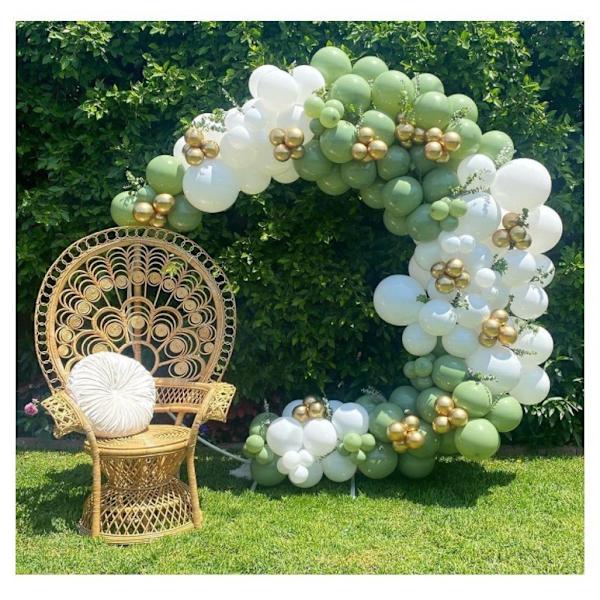 Grøn og guld ballon 50 stk. 30 cm fødselsdagsfest dekoration Oliv