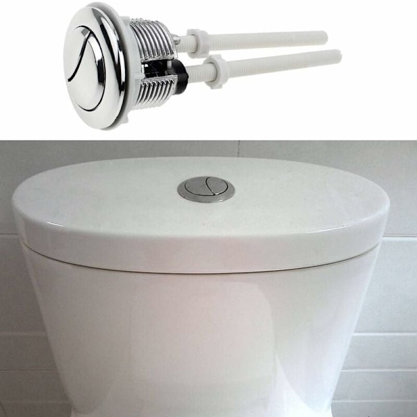 2 kpl 38 mm:n WC-painikkeet kaksoishuuhtelu vakiopainike kromi S
