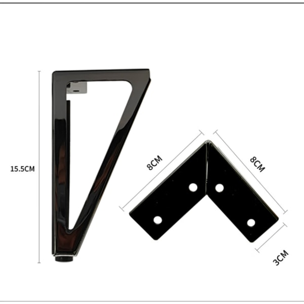 Sæt med 4 forgyldte metalmøbelben 15 cm - til udskiftning