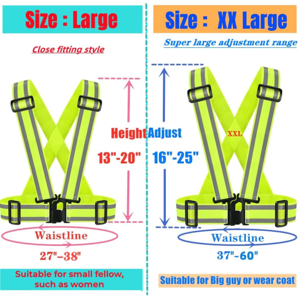 2-pak Høj Synlighed Reflekssikkerhedsvest | Letvægts, Justerbar