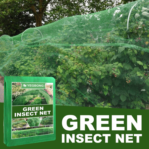 Insektnett, 2 x 5 M Hage Netting, Kjøkkenhage Insektnett, Fint Mesh Anti-Insekt Mesh for Beskyttelse av Planter, Blomster, Grønnsaker og Frukt