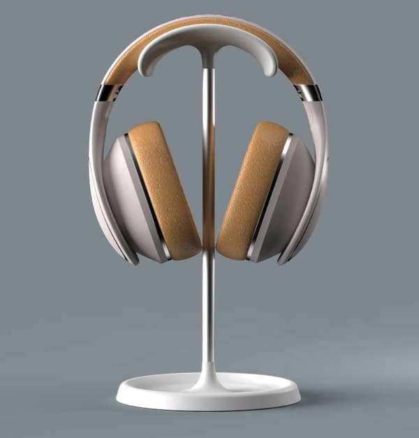 Hörlursställ, skrivbordshållare för headset (vit)
