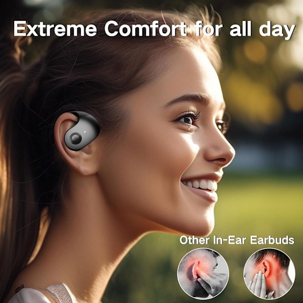 (Noir) Språköversättare, hörlurar, trådlös Bluetooth-ljud, översättare i realtid, stöder 144 språk,