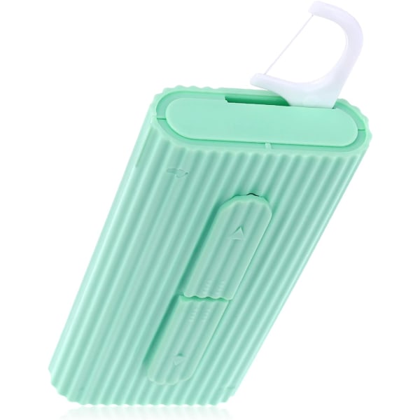 (Grøn) Automatisk tandtrådsbeholder - Tandtrådsdispenser - Genopfyldelig opbevaringsboks med 10 tandstikkere til tandbørstning