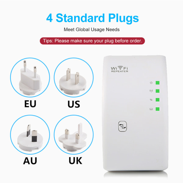 Wifi-förlängare Räckviddsförstärkare 300mbps Wifi-förstärkare täcker upp till