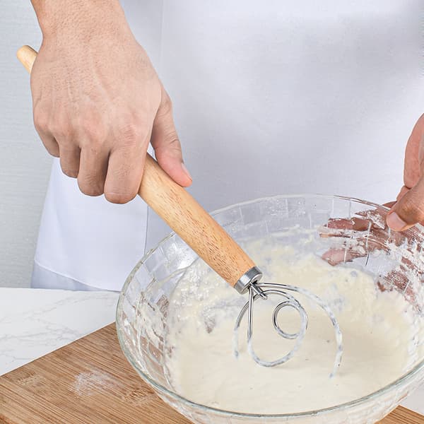 Dansk dejpiskerisk stor håndmixer - Stor 13” rustfrit stål