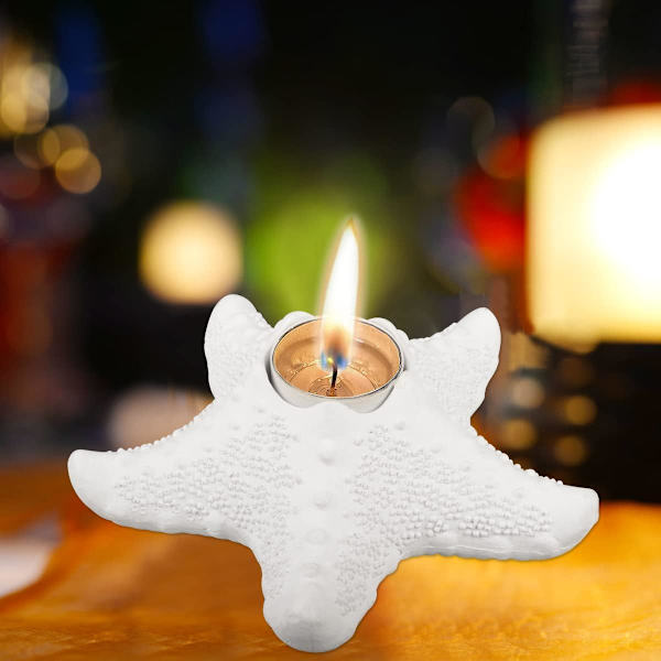 Kandelaber Ljusstake (Vit) Sjöstjärna Ljusstake Tealight Ljusstake Önska Ljusstake Nautisk Dekor Ocean Coast Heminredning Bröllopshall Fest Centerpiece Bord