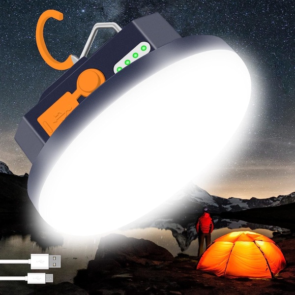 Kannettava leirintäalue, 4800 mAh USB ladattava telttavalo magneetilla