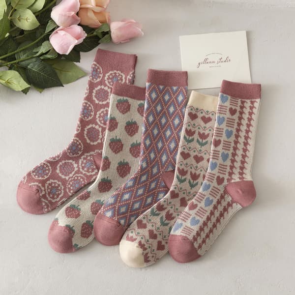 5 par sokker, børn, efterår og vinter, pink, kærlighed, halm