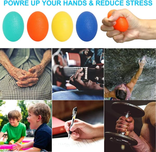 Stressbollar för vuxna och barn (4-pack), handgreppsstyrka