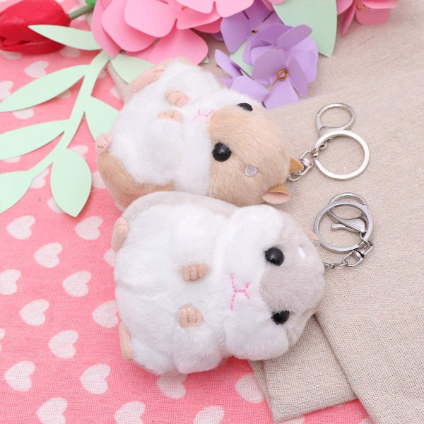 2 kpl naisten plushihamsteri avaimenperä, söpö hamsteri avaimenperä