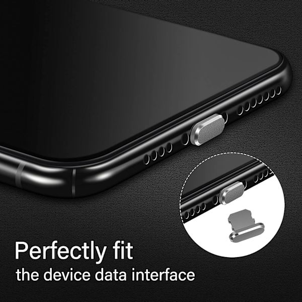 (Grå) 4 dammskydd kompatibla med iPhone 11, 12 anti-damm laddningsskydd kompatibla med iPhone 11, 12, Pro, Max/X/XS/XR, 7, 8 Plus, iPad Mini/Air