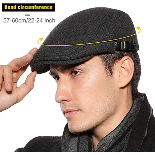 Flat Top Beret Justerbar Flat Top Hat Høst Kort - Solid Grå A