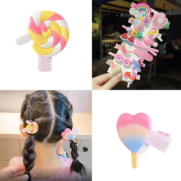 8 pakker (fersken) Søde Børnehårklemmer Kawaii Piger Hårtilbehør