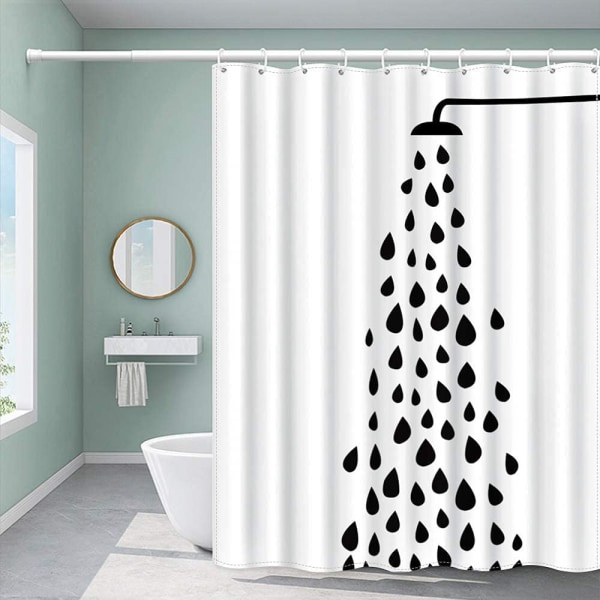 Shower Curtain, 180x200 Fabric Shower Curtain, Mildew and Water