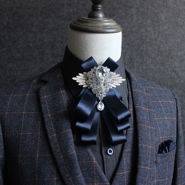 Högkvalitativ diamantinlagd brittisk slips för män koreansk