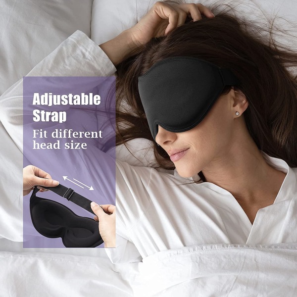Sovemaske, nattmaske for kvinner, menn, forbedret 3D-grooves-design