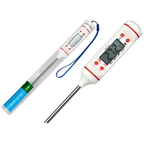 Grill-/steketermometer med LCD-skjerm hvit