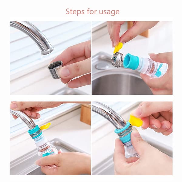 Mini kran vannfilter, 6 stykker kjøkkenkran vannfilter,