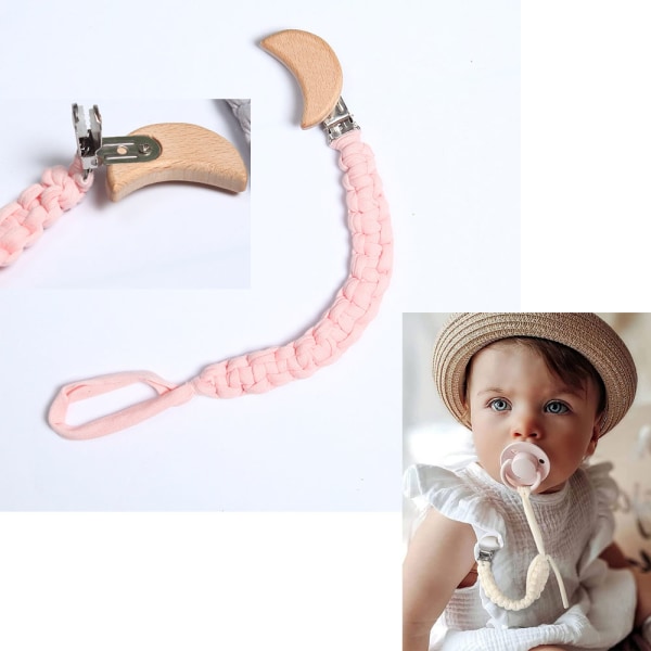 Enkelt stykke (månepudder, ca. 30 cm lang) Sutteclips til baby