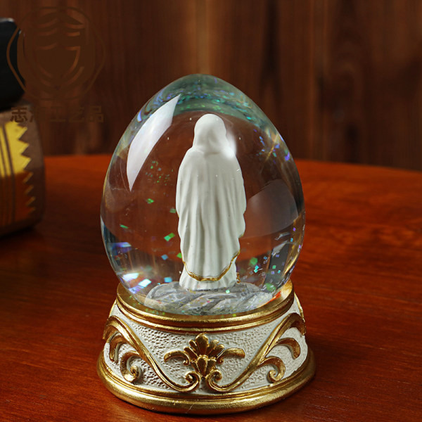 Lutheran Virgin kristallkula ornament religiösa skrivbord dec