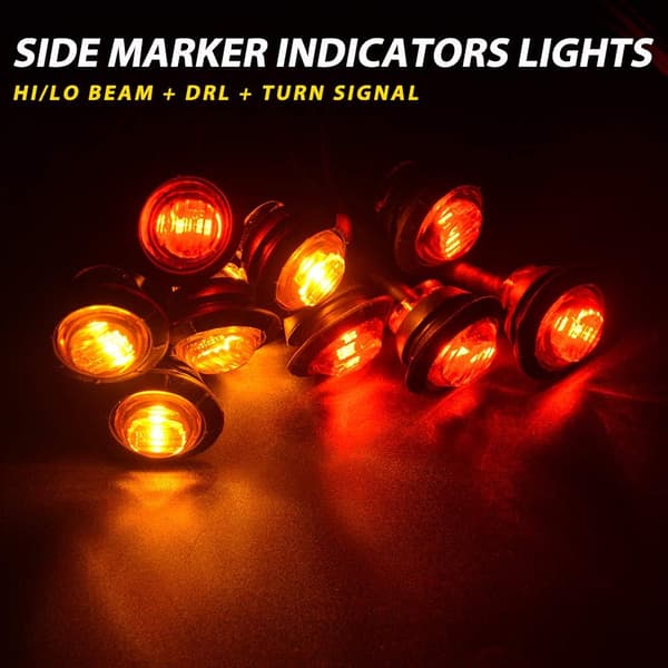 3/4\" Runde LED Front Bakre Side Marker Indikatorer Lys Vanntett