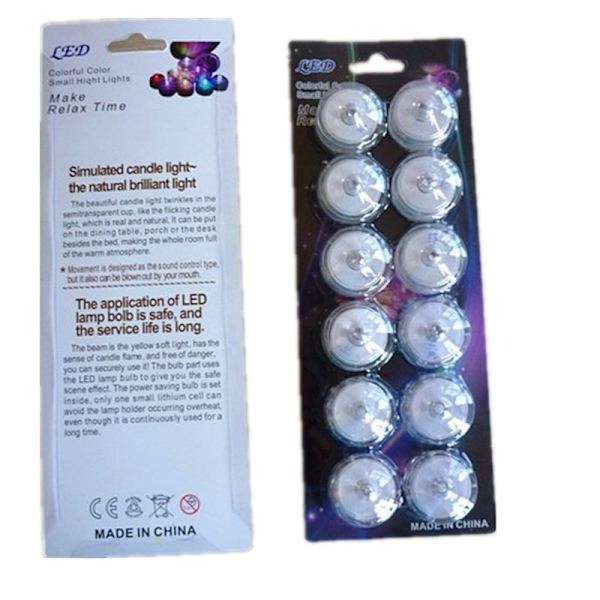 12 stk nedsenkbare LED-lys, rosa vanntett flammefri stearinlys T