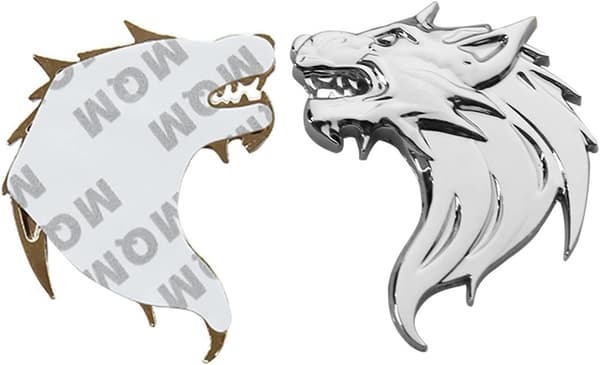 Par 3D Metal Wolf Head Bilsticker 3D Metal Bilsticker Wolf Head Bilslogotyp Wolf Head Logotyp