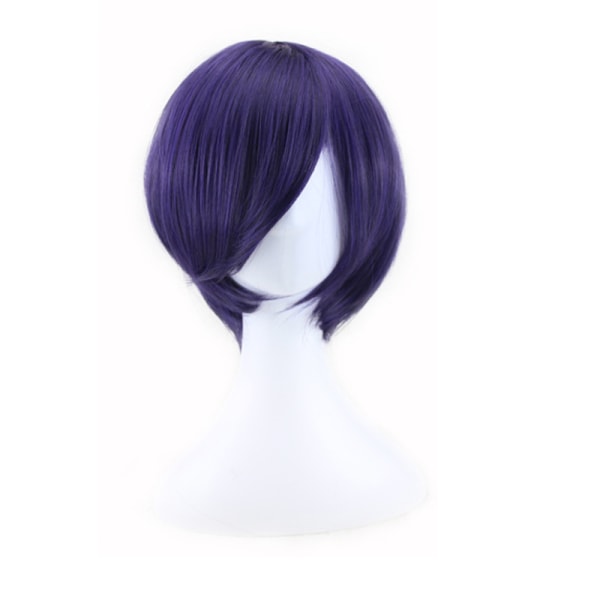 Blå-violet ansigtsindpakket cosplay anime paryk (24-25CM), kort