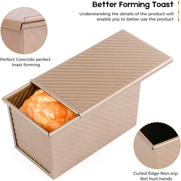 Pullman brødform med lokk 8,4”x4,5”x4,1” brødform med lokk brød