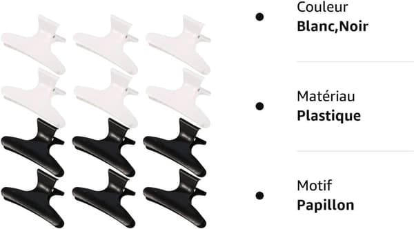 12 st Butterfly Claw Hårclips